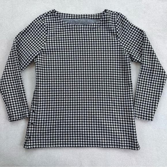 Talbots Black and White Houndstooth Sweater. Medium Petite. - Picture 1 of 9